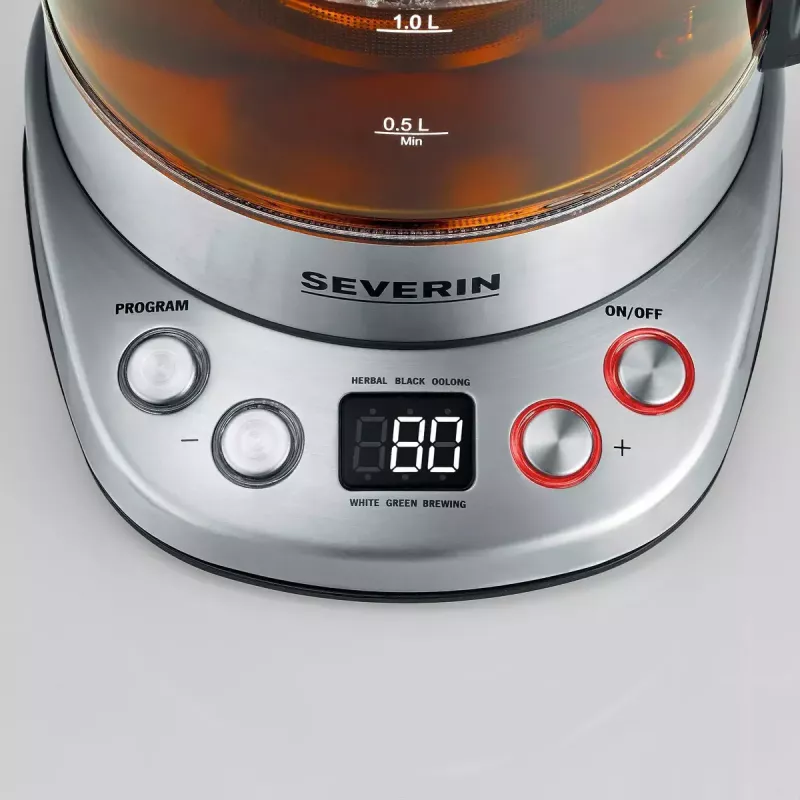 Elektrinis virdulys SEVERIN WK 3480 — 1,7 L talpa, 3000 W, baltas, stiklo/plastiko/nerūdijančio plieno korpusas