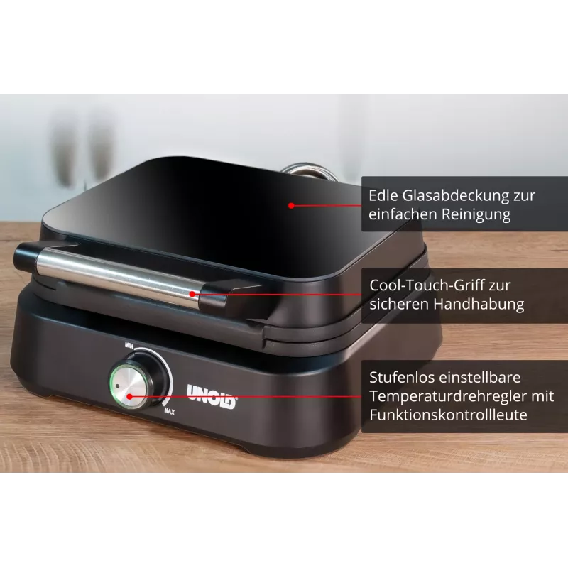 Vaflinė Unold Belgian Waffle Iron Brussels 2 vafliai stačiakampiai juoda 1500 W