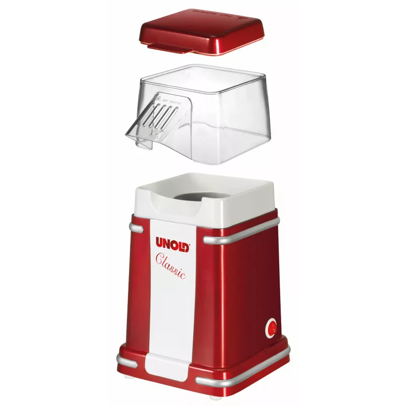 Unold Classic kukurūzų spragėsių gamintojas Raudona, Sidabrinė, Balta 900 W