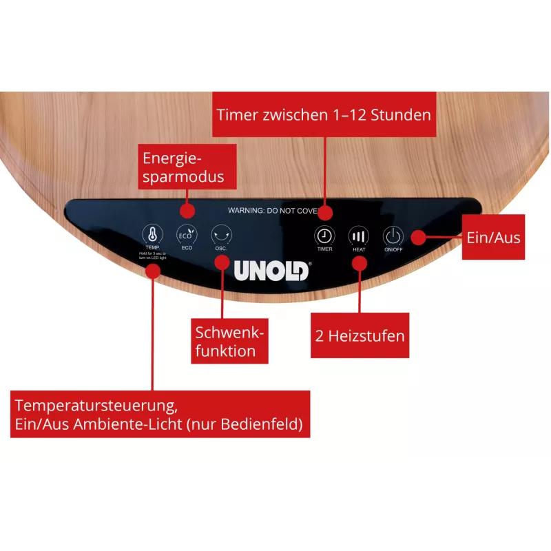 Unold 86545 elektrinis šildytuvas Vidaus Juoda, Medžio Ventiliatorinis elektrinis šildytuvas