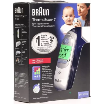 Braun ThermoScan 7 nuotolinio jutiklio baltas ausinis termometras