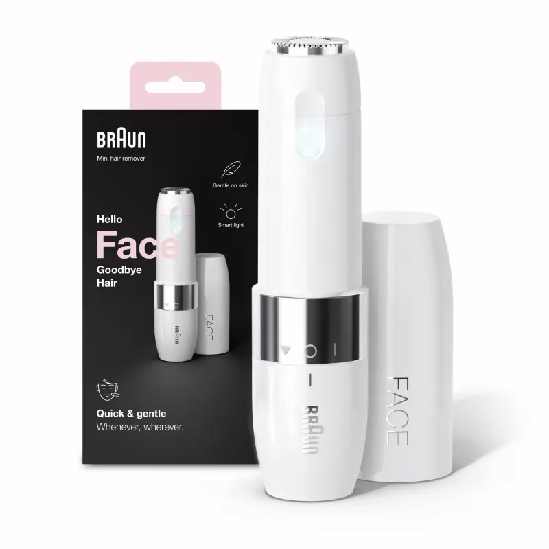 Braun Face FS1000 mini veido plaukų šalinimo prietaisas moterims - baltas