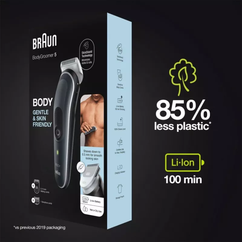 Kūno kirpimo mašinėlė Braun BG5350 Juoda Sidabrinė Ličio Jonų 100 min