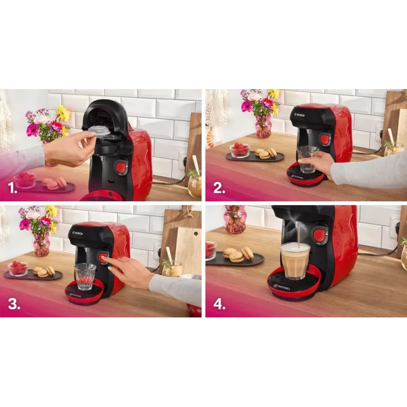 Bosch Tassimo Happy TAS103E kavos virimo aparatas, visiškai automatinis, kapsulinis kavos aparatas, 0,7 l