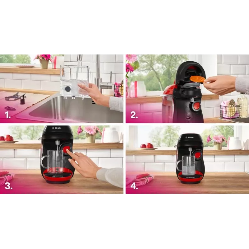 Bosch Tassimo Happy TAS103E kavos virimo aparatas, visiškai automatinis, kapsulinis kavos aparatas, 0,7 l