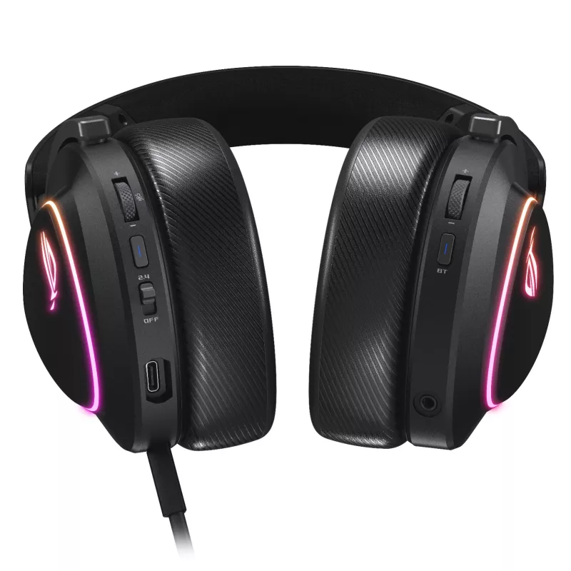 ASUS ROG DELTA II ausinės laidinės ir belaidės, ant galvos, žaidimams, USB Type-C, Bluetooth, juodos