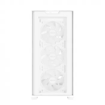PC korpusas ASUS A21 PLUS Micro ATX baltas — palaiko Micro ATX/Mini-ITX, 3x120mm priekinius ventiliatorius, 1x120mm galinį, 360mm priekinį radiatorių, GPU iki 380 mm