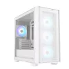 PC korpusas ASUS A21 PLUS Micro ATX baltas — palaiko Micro ATX/Mini-ITX, 3x120mm priekiniai ventiliatoriai, 1x120mm galinis, 360mm priekinis radiatorius, GPU iki 380 mm