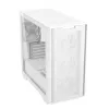 PC korpusas ASUS A21 PLUS Micro ATX baltas — palaiko Micro ATX/Mini-ITX, 3x120mm priekiniai ventiliatoriai, 1x120mm galinis, 360mm priekinis radiatorius, GPU iki 380 mm