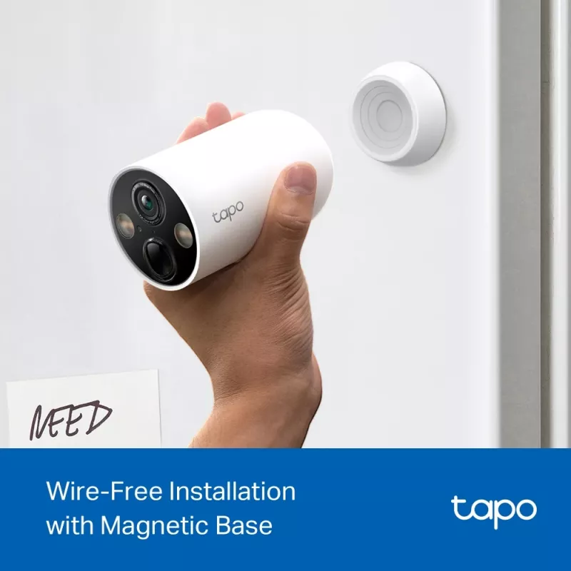 TP-Link Tapo Smart belaidė apsaugos kamera, IP apsaugos kamera, lauko, belaidė, lubų/sienos, balta, kulkos formos