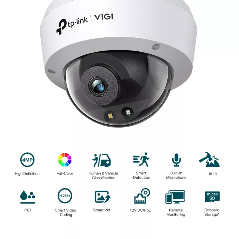 IP stebėjimo kamera TP-Link VIGI 4MP Full-Color Dome