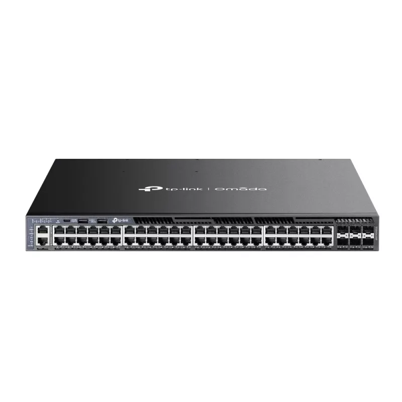 TP-Link Omada 48 prievadų Gigabit krovimo L3 valdomas PoE+ jungiklis su 6 10G lizdais
