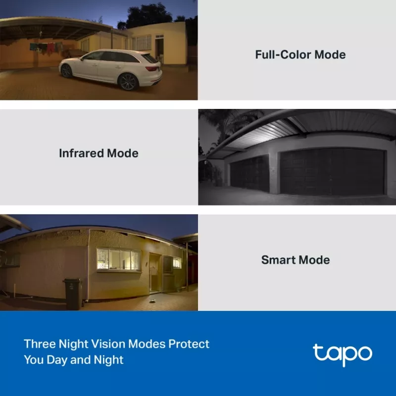 TP-Link Tapo lauko PTZ apsaugos Wi-Fi kamera, IP apsaugos kamera, vidaus ir lauko, belaidė, CE, FCC, RoHS, RCM, lubinė, balta, juoda