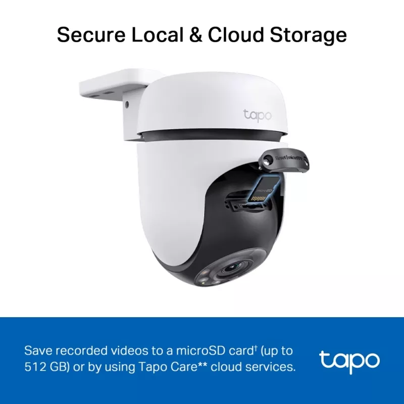 TP-Link Tapo lauko PTZ apsaugos Wi-Fi kamera, IP apsaugos kamera, vidaus ir lauko, belaidė, CE, FCC, RoHS, RCM, lubinė, balta, juoda