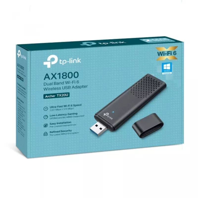 TP-Link Archer AX1800 Dual Band Wi-Fi 6 USB adapteris
