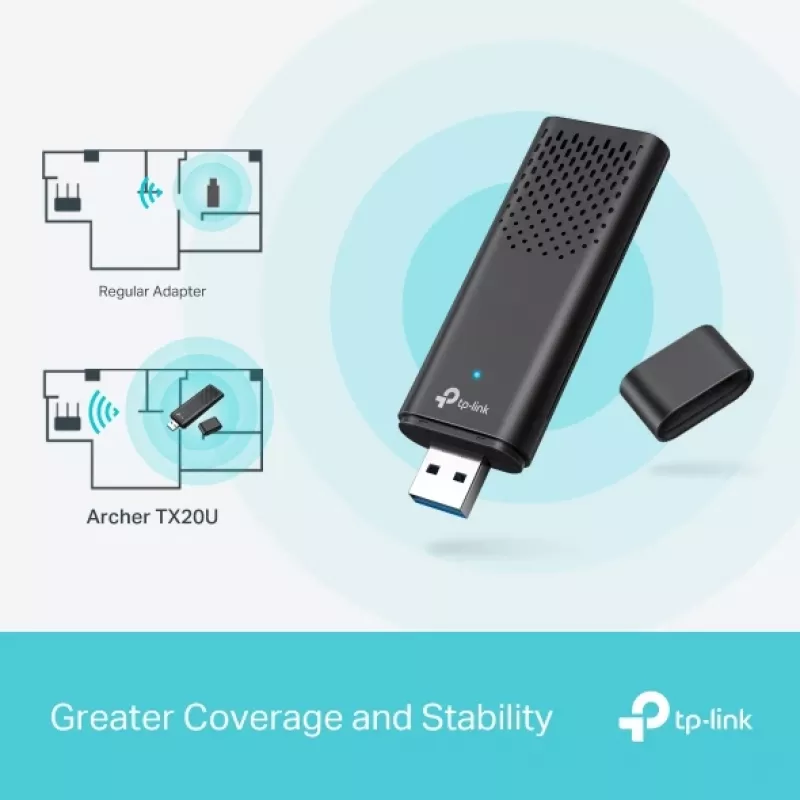 TP-Link Archer AX1800 Dual Band Wi-Fi 6 USB adapteris