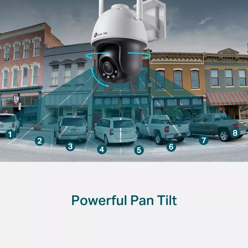 TP-Link VIGI 4MP lauko pilnų spalvų „Wi-Fi“ PTZ tinklo kamera