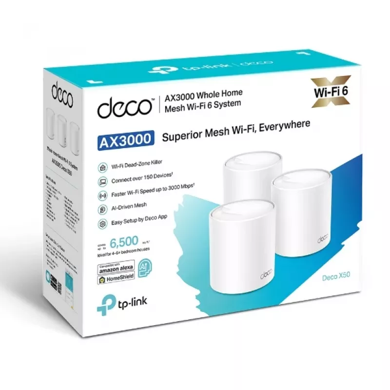 TP-Link AX3000 viso namo tinklinis WiFi 6 sistema, 3 vnt. rinkinys