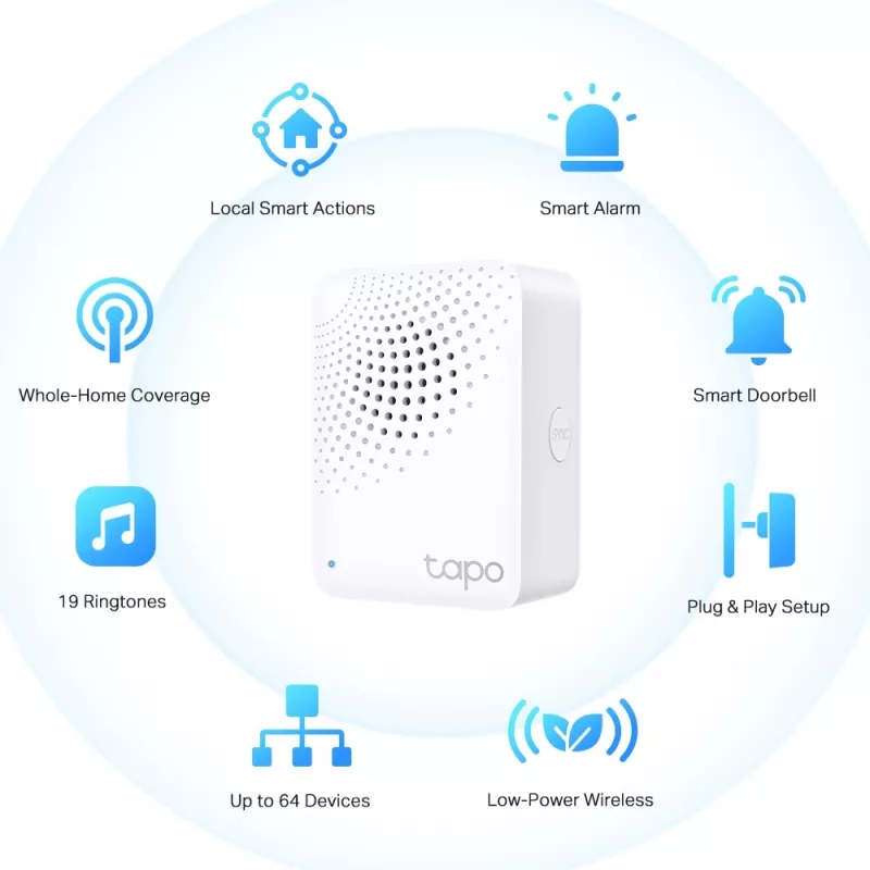 TP-Link Tapo išmanusis IoT šakotuvas su skambučiu, baltas, IoT šakotuvas