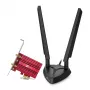 TP-Link AXE5400 Wi-Fi 6E Bluetooth 5.2 PCIe adapteris, vidinis, belaidis, PCI Express, WLAN / Bluetooth, 5400 Mbit/s, juoda, raudona