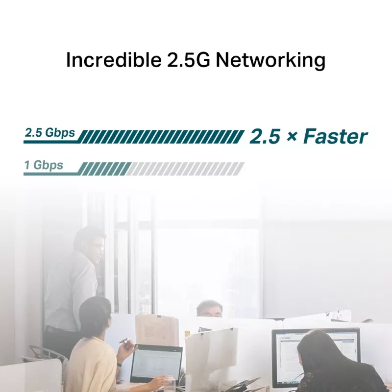 TP-Link 2.5 Gigabit PCIe tinklo adapteris, vidinis, laidinis, PCI Express, Ethernet, 2500 Mbit/s, juoda, pilka