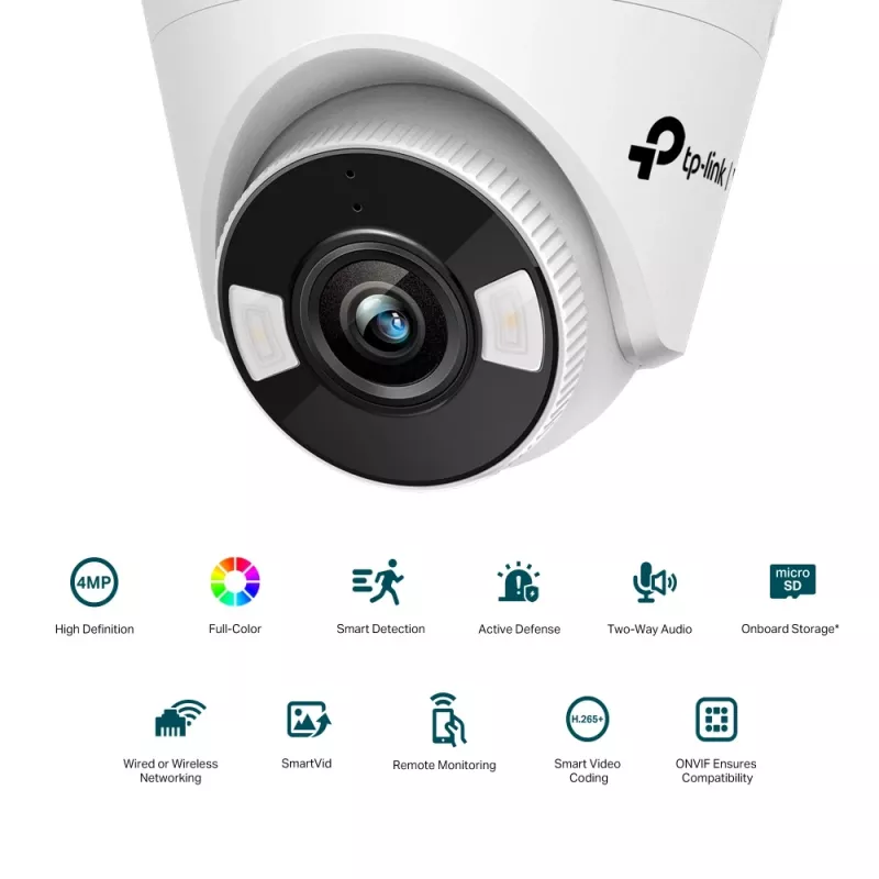 TP-Link VIGI C440(2.8mm) Turret IP apsaugos kamera Vidaus ir lauko 2560 x 1440 pikseliai Lubos