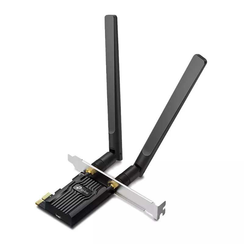 TP-Link AX1800 Wi-Fi 6 Bluetooth 5.2 PCIe adapteris, vidinis, belaidis, PCI Express, WLAN / Bluetooth, 1800 Mbit/s, juoda