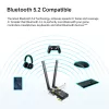 TP-Link AX1800 Wi-Fi 6 Bluetooth 5.2 PCIe adapteris, vidinis, belaidis, PCI Express, WLAN / Bluetooth, 1800 Mbit/s, juoda