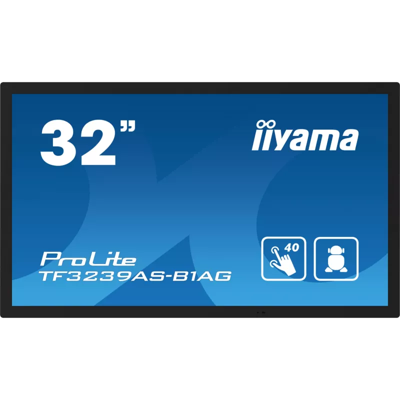 iiyama TF3239AS-B1AG kompiuterio monitorius 80 cm (31,5 colio) 1920 x 1080 pikselių Full HD LED liečiamuoju ekranu juodas
