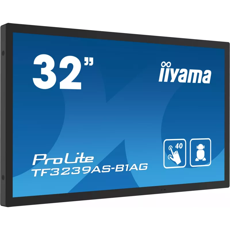 iiyama TF3239AS-B1AG kompiuterio monitorius 80 cm (31,5 colio) 1920 x 1080 pikselių Full HD LED liečiamuoju ekranu juodas