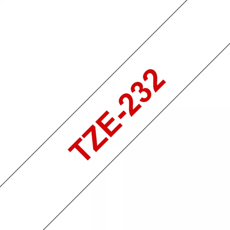 Etikečių gamybos juosta Brother TZE-232 Raudona ant balto