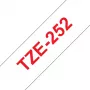Laminuota juosta Brother TZe252 24mm raudona ant baltos