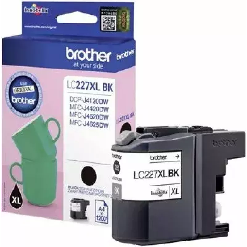 „Brother LC-227XLBK“ rašalo kasetė, 1 vnt., Originali, juoda