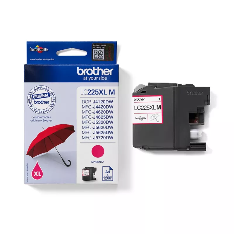 Brother LC225XLM rašalo kasetė 1 vnt. Originali purpurinė