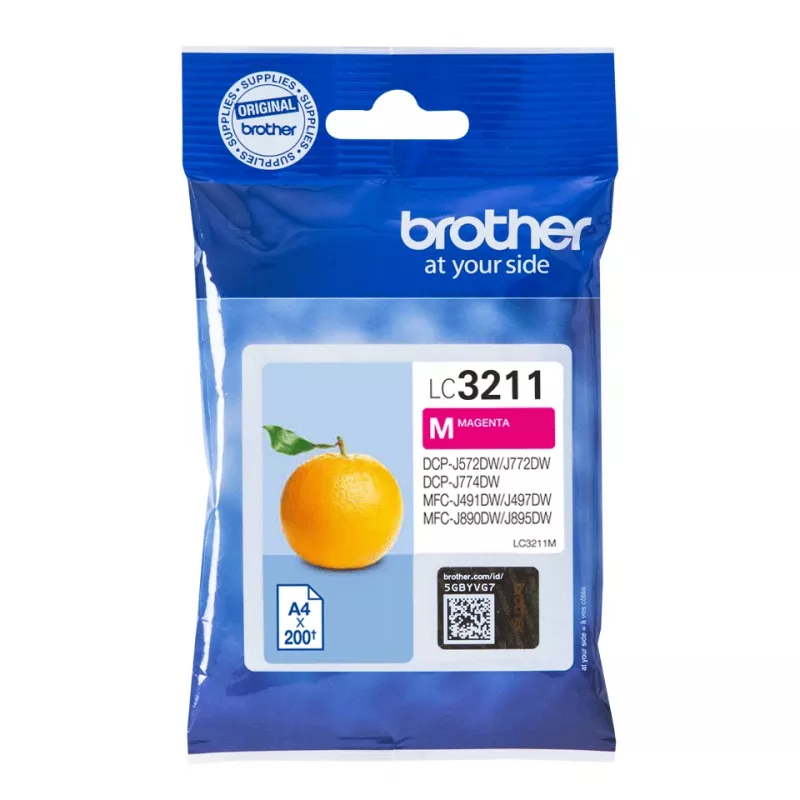 Brother LC3211M rašalo kasetė 1 vnt. Originali Standartinė išeiga Purpurinė
