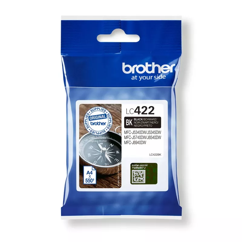 Brother LC422BK rašalo kasetė 1 vnt. Originali juoda