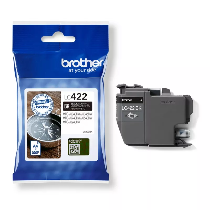 Brother LC422BK rašalo kasetė 1 vnt. Originali juoda