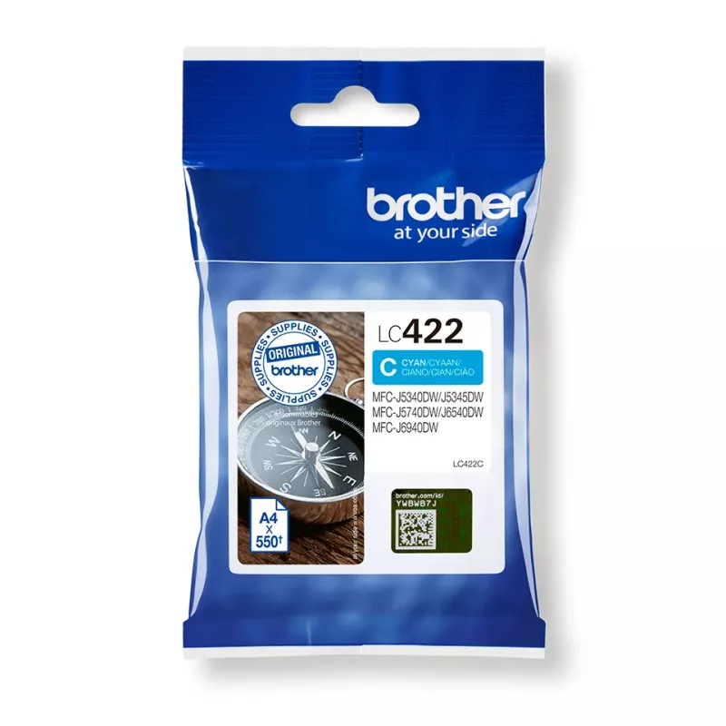 Brother LC422C rašalo kasetė 1 vnt. originali žydra