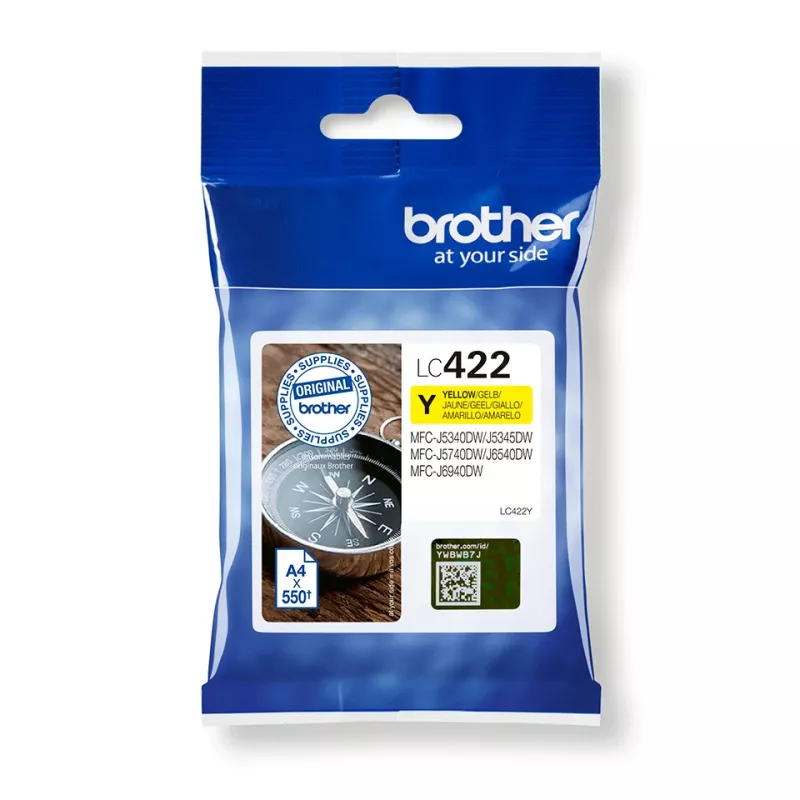 Brother LC-422Y rašalo kasetė 1 vnt. Originali Geltona