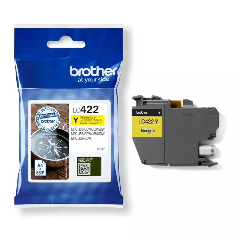 Brother LC-422Y rašalo kasetė 1 vnt. Originali Geltona