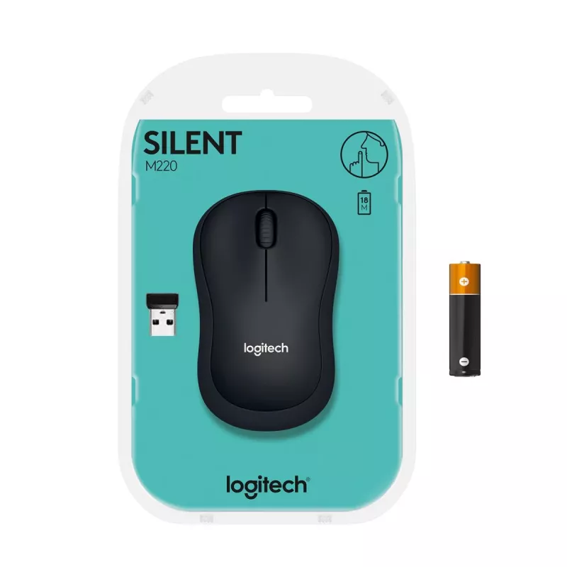 LOGITECH M220 SILENT belaidė pelė juoda