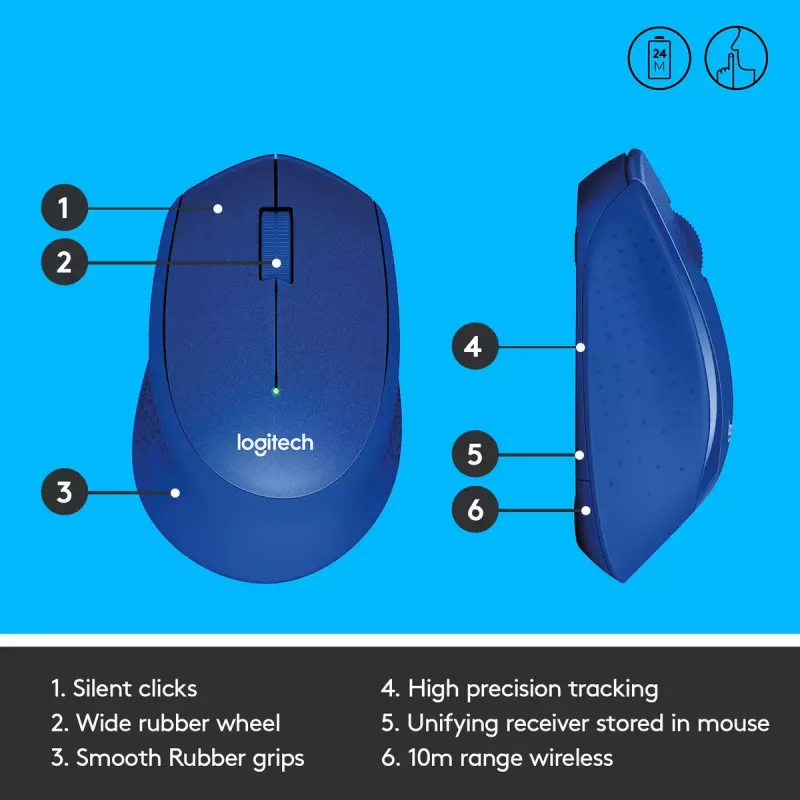 Pelė Logitech M330 SILENT PLUS RF Wireless