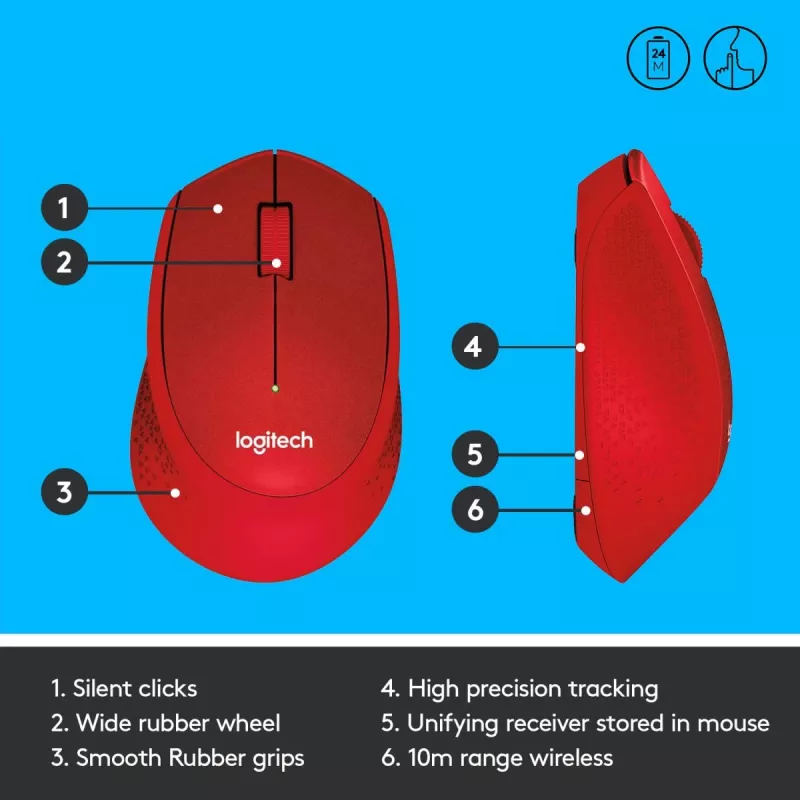 LOGITECH M330 Silent Plus Red