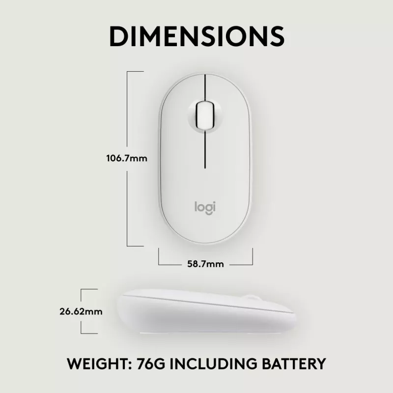Pelė Logitech M350S balta USB optinė belaidė