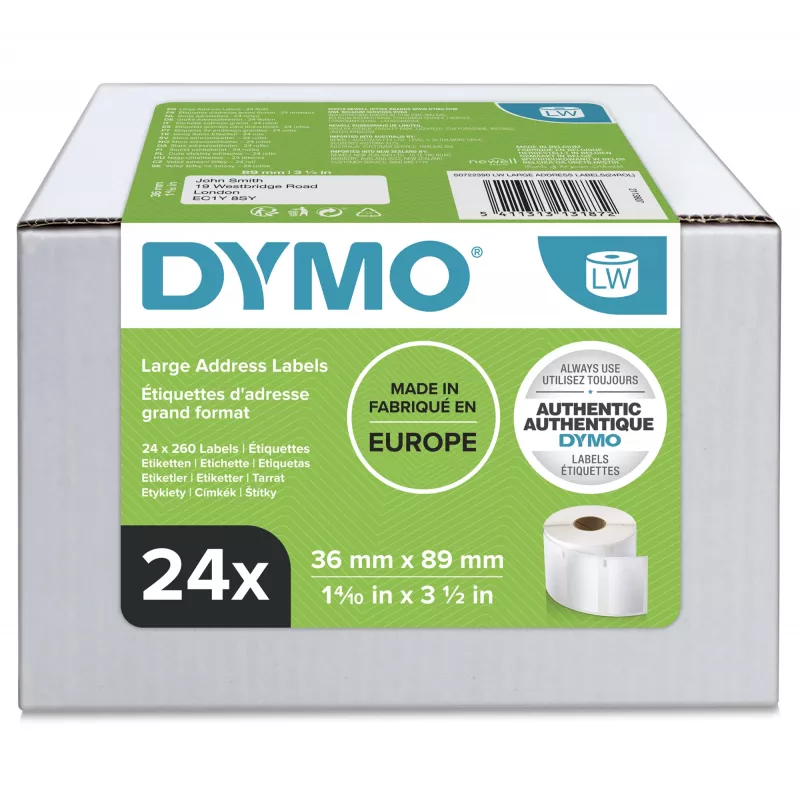 Lipnios spausdintuvo etiketės DYMO Large Address Labels S0722390