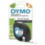 DYMO firminės LetraTag plastikinės etiketės | 12 mm x 4 m ritinėlis | juodas spausdinimas ant baltų etikečių | universalios lipnios etiketės, skirtos LetraTag etikečių gamintojams | 1 vnt.