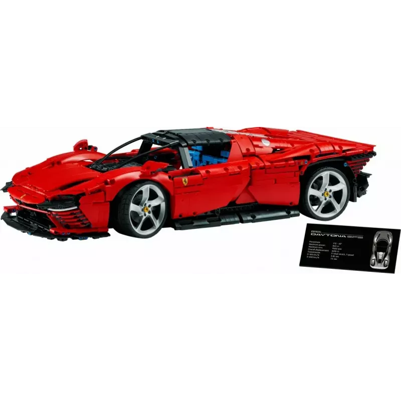 LEGO Technic konstravimo rinkinys Ferrari Daytona SP3 1:8 mastelio, 3 778 detalės, raudonas, 6.99 kg