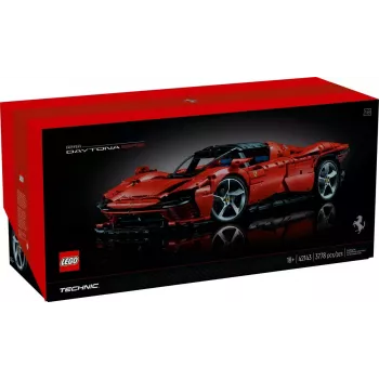 LEGO Technic konstravimo rinkinys Ferrari Daytona SP3 1:8 mastelio, 3 778 detalės, raudonas, 6.99 kg