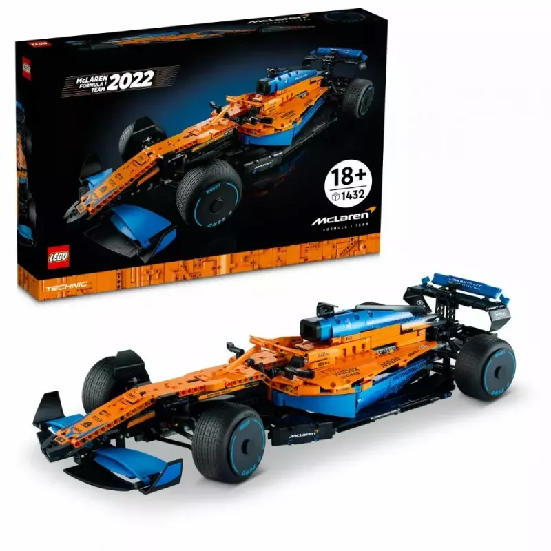 LEGO Technic lenktyninis automobilis McLaren Formula 1 42141 1:10 mastelio modelis