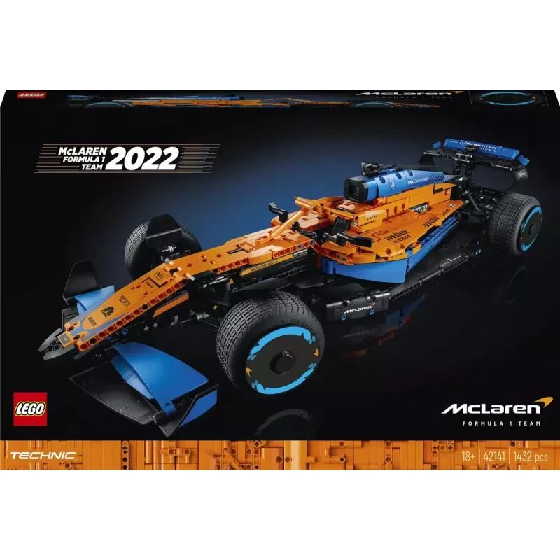 LEGO Technic lenktyninis automobilis McLaren Formula 1 42141 1:10 mastelio modelis